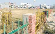 A view of the ill-maintained park in Chhoti Baradari Phase-I developed by PUDA four years ago in the city