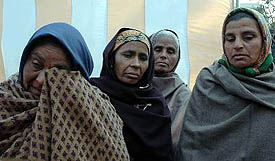 Widows of Indian Peace Keeping Force soldiers at a Vijay Divas function in Ludhiana on Friday.