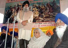Capt Kanwaljit Singh, a senior SAD leader, addresses a political conference