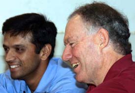 Rahul Dravid and Greg Chappell at a BCCI meeting in Mumbai recently