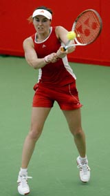 Martina Hingis during a training session on the Gold Coast on Wednesday