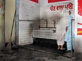 A view of the drinking water facility being provided at the main bus stand