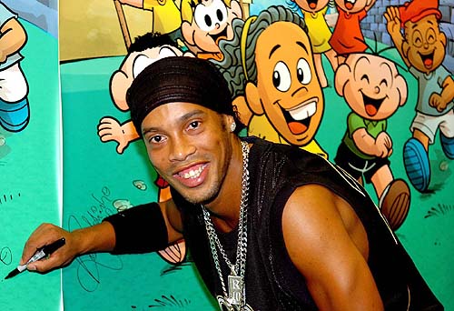 Ronaldinho during a press conference in Porto Alegre, Brazil, on Wednesday