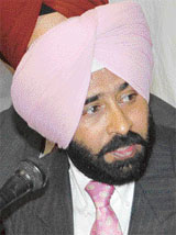 Pargat Singh, Director Sports, Punjab, addresses mediapersons at the Chandigarh Press Club on Tuesday