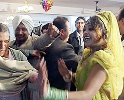 A bar dancer entertains guests at a marriage party at a hotel in Jalandhar. A majority of bar dancers have started shifting to West Asia after the closure of dance bars in Mumbai. 