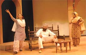 A play on foeticide being held at Punjabi University, Patiala, on Monday
