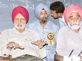 The Chairman of the Punjab State Farmers Commission, Dr G.S. Kalkat, addresses a press conference in Bathinda on Friday.
