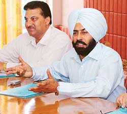 Pargat Singh, Director, Sports, Punjab, addresses a press conference in Jalandhar on Monday. 