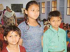 The three children of Mumtaz, a Pakistan national, who are languishing in the Central Jail, Amritsar