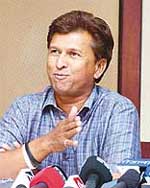 Selection Committee Chairman Kiran More addresses mediapersons in Mumbai