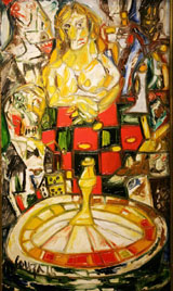 A painting entitled �The Chance� by Indian artist Francis Newton Souza