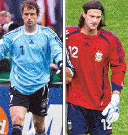 German goalie Jens Lehmann and Argentina�s Leonardo Franco
