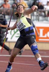 Finland�s Mikaela Ingberg competes during the women�s javelin event at the IAAF Super Grand Prix athletics meet in Lausanne on Monday. 