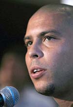 Ronaldo addresses a press conference in Rio de Janeiro on Monday. 
