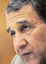 Brazil�s football coach Carlos Alberto Parreira during a news conference in Rio de Janeiro in this July 3 file photo