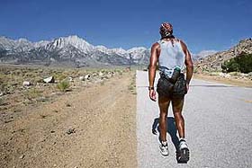 David Goggins (31), a US Navy SEAL commando, faces Mt Whitney and the last 21km of the 217-km Kiehl Badwater Ultramarathon