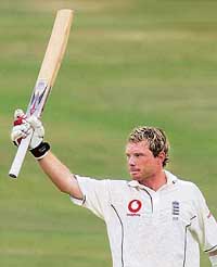 England batsman Ian Bell celebrates after scoring a century against Pakistan during the second day of the third Test at Headingley on Saturday