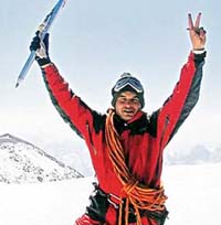 Major Sarfraz Singh Kular on the top of Mount Elbrus.