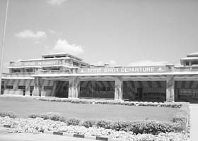 The main entrance of the Pathankot civil airport