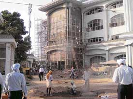 With just two days to go for the start of the ICC Champions Trophy at Punjab Cricket Association�s stadium at Mohali, there is still a lot of unfinished work around