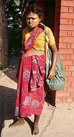 The mentally challenged pregnant woman who has been squatting at the District Courts, Ropar, for the past two months.