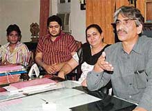 Dr J.S. Dalal, Principal, medical college, his wife and their son, on whom a kidnapping bid was made on Wednesday.