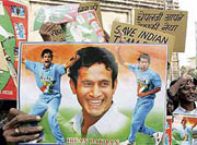Fans of Irfan Pathan hold placards during a protest march against his exclusion from the team in Ahmedabad on Tuesday. � Reuters photo