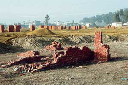 An illegal colony coming up on a choe bed in Hoshiarpur district.