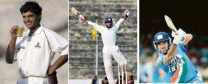 COMEBACK TRIO: Sourav Ganguly, Joginder Sharma and Robin Uthappa