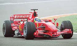 Fast and furious: Brazilian Ferrari driver Felipe Massa tests the new Ferrari car for the 2007 Formula One season at Fiorano track 