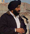 Mr Jasjit Singh Bunny of the SAD addresses an election meeting in his constituency of Kharar.