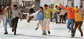 A competition in progress at the Chitkara Institute of Engineering and Technology, near Rajpura, on Tuesday. 