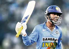 Dinesh Karthik acknowledges the crowd after being dismissed for 63 during the second one-dayer against the West Indies at the Barabati Stadium in Cuttack