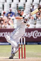 South Africa�s Jacques Kallis plays a shot on the third day of the third Test against Pakistan at Newlands in Cape Town on Sunday.