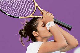 Sania Mirza gestures during her quarterfinal match against Russia�s Yarolslava Shvedova at the Bangalore Open on Friday. Sania lost 7-6, 4-6, 4-6.
