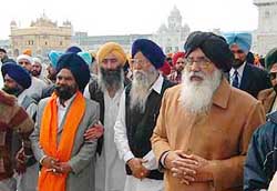 Punjab Chief Minister Parkash Singh Badal pays obeisance at Harmandar Sahib in Amritsar on Saturday. 