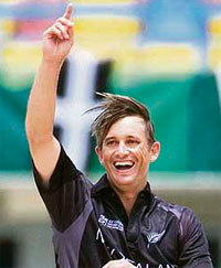 Shane Bond won the man-of-the-match award for his miserly spell of 2 for 15 against Bangladesh.