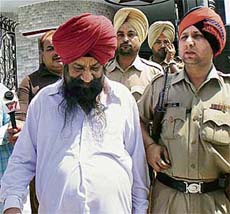 Travel agent Harbhajan Singh in police custody in Jalandhar on Tuesday