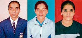 (From left): Simarjit Kaur, Sarabjit Kaur and Ramnik Kaur have been selected to play for a hockey club in Azerbaijan in the European Club Hockey Championship beginning May 23