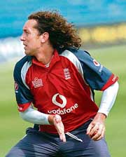 England bowler Ryan Sidebottom in action during a practice session at Headingley in Leeds on Thursday. 