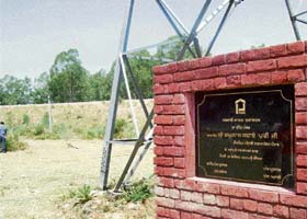 The foundation stone of Government Degree College, Sujanpur
