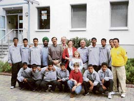 Chandigarh Football and Hockey Academy players along with players from Germany with Prince Alexander of Saxony (seventh generation of Augustus the Strong, whose family ruled for 900 years) and Mukesh Lal