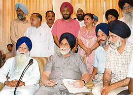 Punjab minister for irrigation Janmeja Singh Sekhon addresses a press conference in Patiala on Saturday.