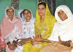 Members of the all-women panchayat at Neem Kheda in Mewat district