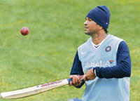 Sachin Tendulkar takes part in a training session at the Stormont cricket ground in Belfast on Friday.