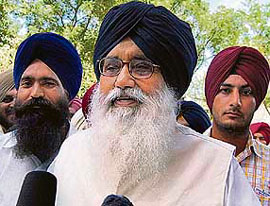Chief Minister Parkash Singh Badal talks to mediapersons after appearing in a court at Rupnagar on Wednesday.