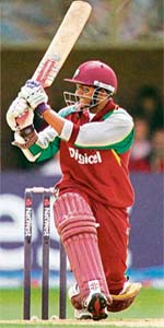 S. Chanderpaul of the West Indies in action against England during the second NatWest ODI at Edgbaston