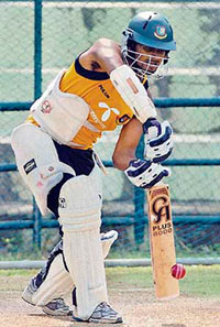 Nafees Ahmed of Bangladesh during a practice session at the Asgiriya stadium in Kandy