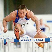 Czech Republic�s Roman Sebrle competes in the 110 metres hurdles during the decathlon event at the 11th IAAF World Athletics Championships in Osaka on Saturday.