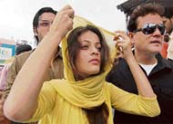 Actress Sneha Ullal arrives to pay obeisance at the Golden Temple in Amritsar
